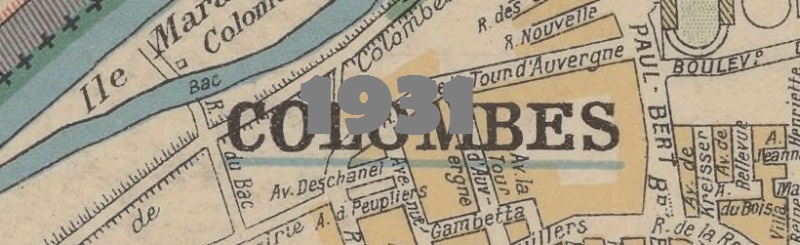 Carte de la ville de Colombes en 1931.