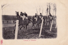 Carte postale - Course de chevaux à Colombes.