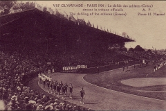 Carte postale des Jeux Olympique 1924 - Défilé de la grèce.