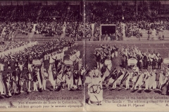 Carte postale des Jeux Olympique 1924 -Vue de l'ensemble lors de la cérémonie d'ouverture au stade de Colombes.