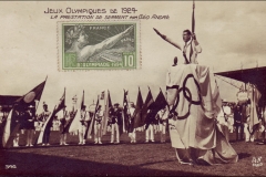 Carte postale des Jeux Olympique 1924 - La prestation de serment par Géo André.
