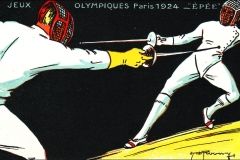 Jeux Olympiques de Paris 1924 - Carte postale Pautauberge - Escrime.